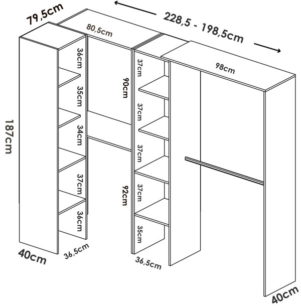 17 Stories Muaadh 228cm Closet System | Wayfair.co.uk